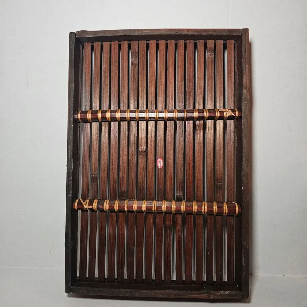 Cherry Red Bamboo Serving Tray Bohemian
